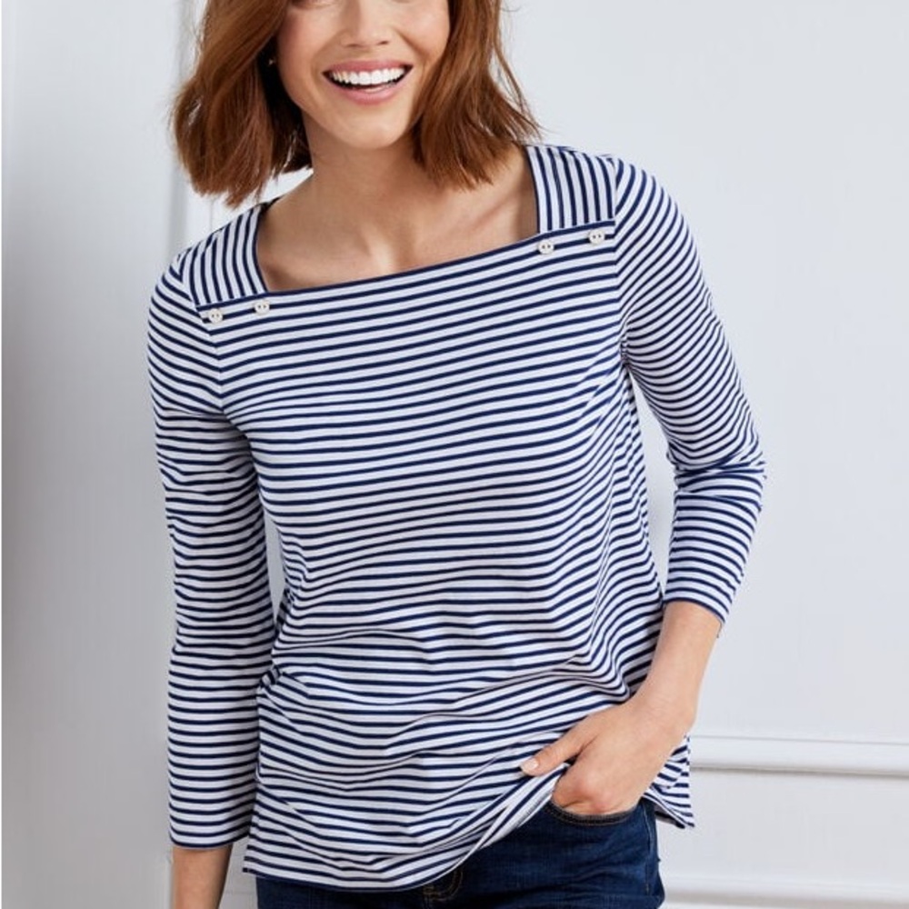 NWOT Button Shoulder Square Neck Top